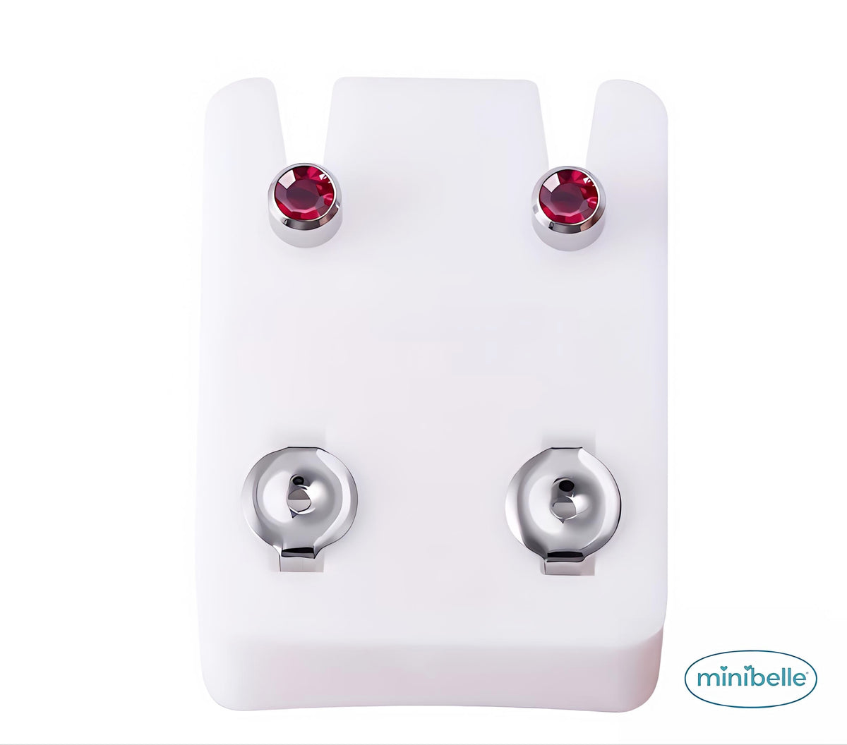 Minibelle innocent red silver regular earrings