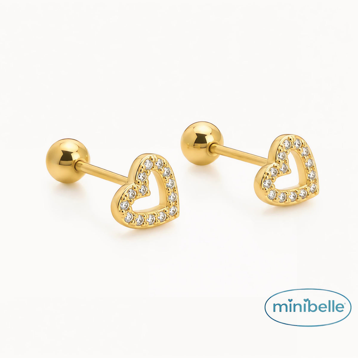 Glimmering Outline Hearts studs
