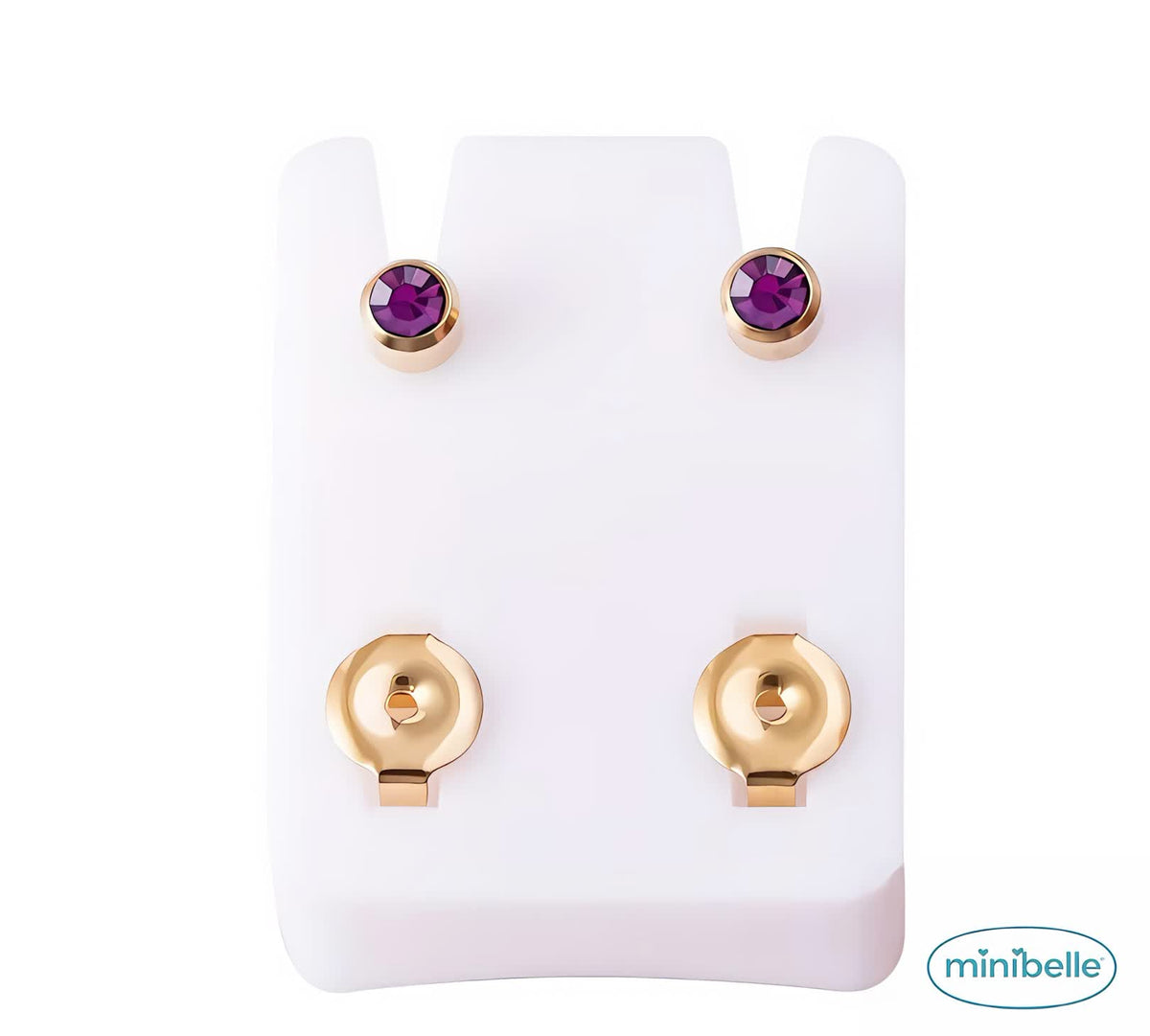 Minibelle purple gold regular earrings