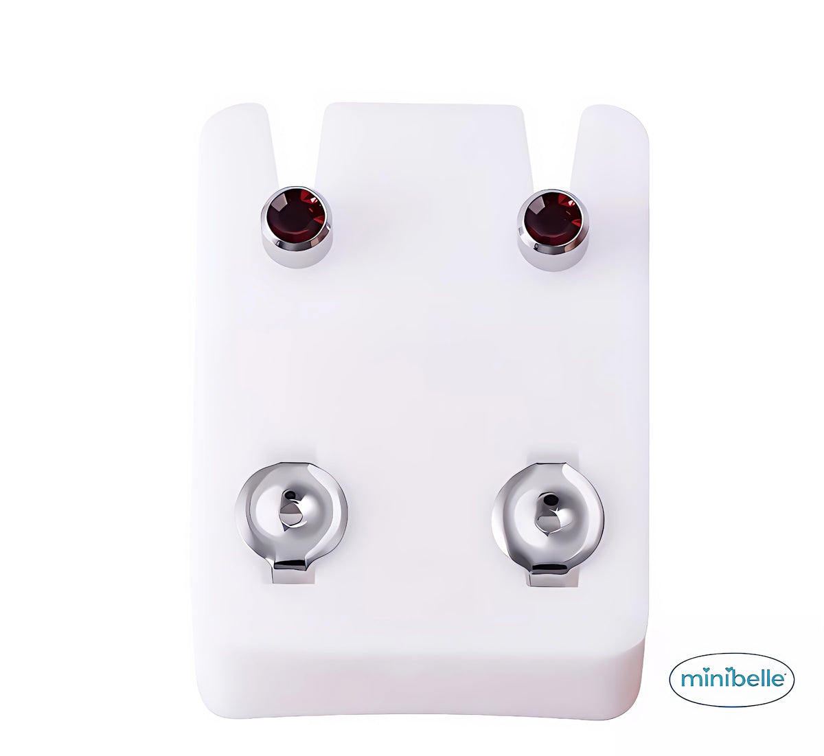 Minibelle royal red silver regular earrings