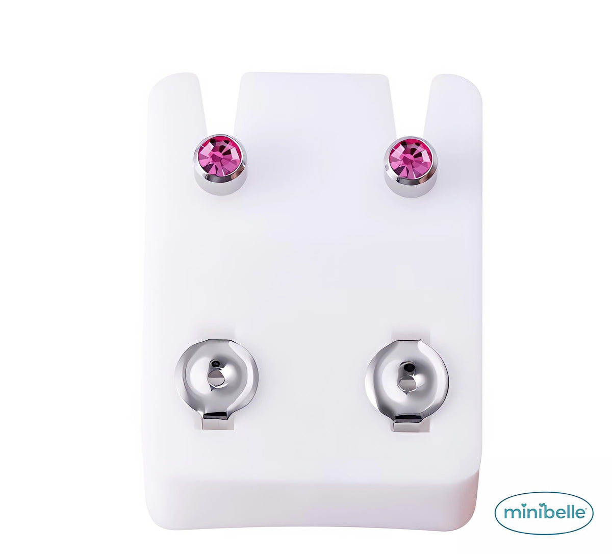 Minibelle pink silver regular earrings