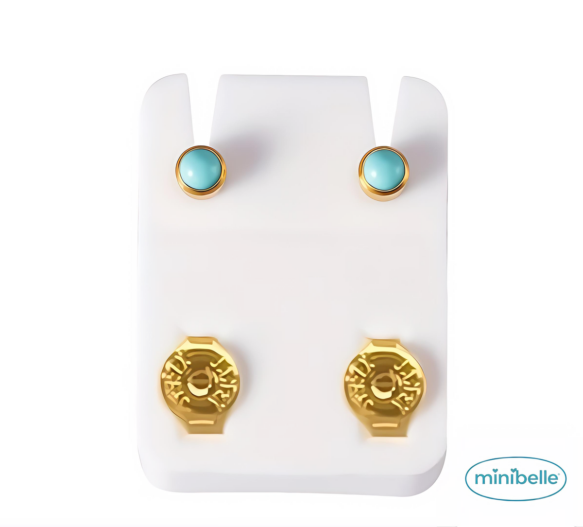 Minibelle baby aqua earrings